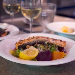 ethos Greek Bistro - Greek Salad with Salmon