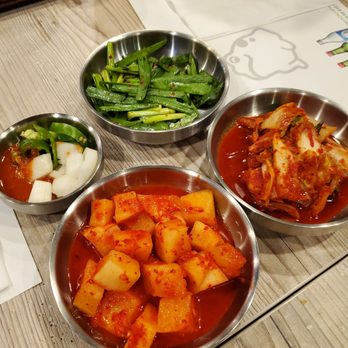 Moobongri - Banchan - radish, kimchi, chives, onion and jalapeno with soybean paste sauce - Korean Near Me - Irvine, California Moobongri - Banchan - radish, kimchi, chives, onion and jalapeno with soybean paste sauce - Korean Near Me - Irvine, California
