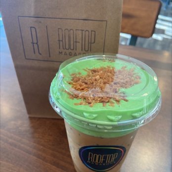 Rooftop Macarons - Pandan egg drop coffee - Macarons Near Me - Sacramento, California Rooftop Macarons - Pandan egg drop coffee - Macarons Near Me - Sacramento, California