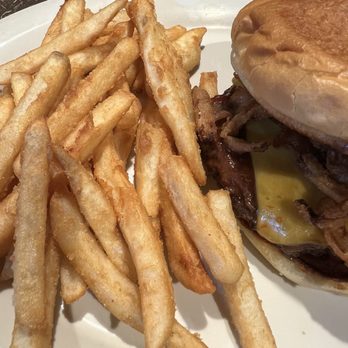Moo Moo's Burger Barn - BBQ burger and regular fries - Burgers Near Me - Rocklin, California