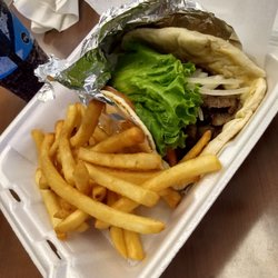 Mega Saver - Gyro and fries for $6.49, plus a 32oz drink for 75 cents