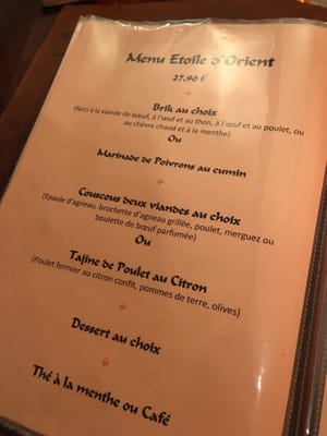 Menu photo 4 L'Etoile d'Orient Lyon, 69 Menu photo 4 L'Etoile d'Orient Lyon, 69