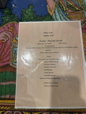 Menu photo 1 Silver Coin Indian Grill Birmingham, AL Menu photo 1 Silver Coin Indian Grill Birmingham, AL