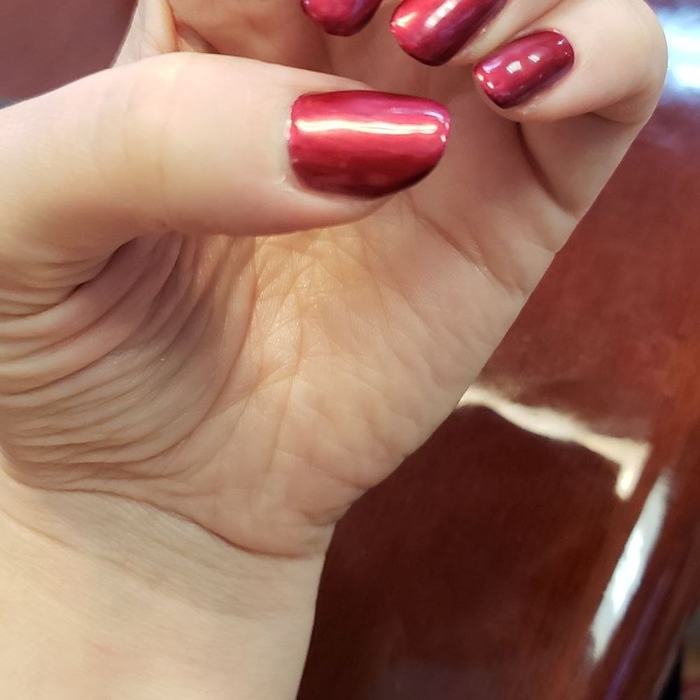 Chrome gel polish. Love it! My nails have never been this long or healthy & I think it has to do with the gel manicures I get here! Chrome gel polish. Love it! My nails have never been this long or healthy & I think it has to do with the gel manicures I get here!