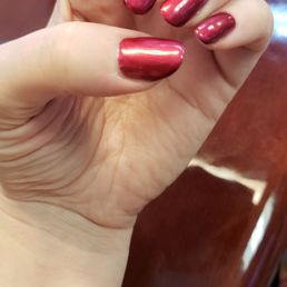 Chrome gel polish. Love it! My nails have never been this long or healthy & I think it has to do with the gel manicures I get here! Chrome gel polish. Love it! My nails have never been this long or healthy & I think it has to do with the gel manicures I get here!