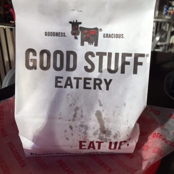 Good Stuff Eatery - The telltale oil coming from inside the bag foretells that goodness awaits! - Burgers Near Me - Arlington, Virginia