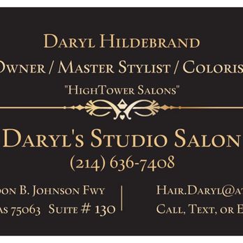 Daryl's Studio Salon - Daryl's business card - Hair Stylists Near Me - Irving, Texas Daryl's Studio Salon - Daryl's business card - Hair Stylists Near Me - Irving, Texas
