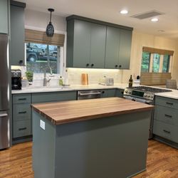 Atlas Kitchen & Bath - Fern green European style kitchen