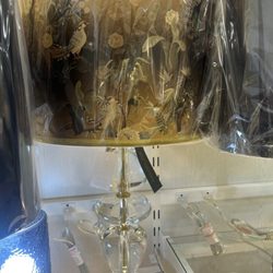 Home Goods - Asian lamp with peacock/crane