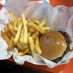 Vicki's Lunch Van - 4 oz burger and fries combo
