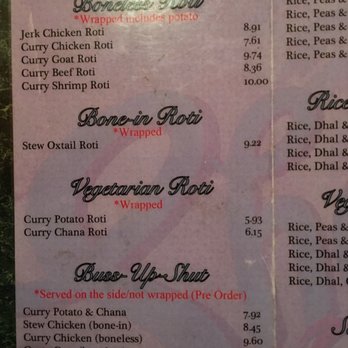 Shandra's Roti Shop - Menu 1 - Caribbean Near Me - Mississauga, Ontario Shandra's Roti Shop - Menu 1 - Caribbean Near Me - Mississauga, Ontario
