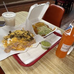 Albert's Mexican Food - Asada fries and enchiladas
