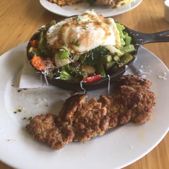 Toast - Seasonal Vegetable hash. W/Side of house sausage. - New American Near Me - Portland, Oregon Toast - Seasonal Vegetable hash. W/Side of house sausage. - New American Near Me - Portland, Oregon