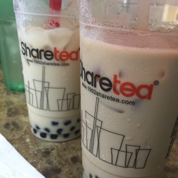 Sharetea - Oolong milk tea with regular boba and Okinawa milk tea with mini boba - Coffee & Tea Near Me - Cerritos, California Sharetea - Oolong milk tea with regular boba and Okinawa milk tea with mini boba - Coffee & Tea Near Me - Cerritos, California