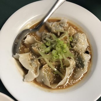 Hu's House - Spicy Wonton (asked for no spicy and they gave us the wonton with a delicious peanut sauce instead!) - Shanghainese Near Me - Albany, New York Hu's House - Spicy Wonton (asked for no spicy and they gave us the wonton with a delicious peanut sauce instead!) - Shanghainese Near Me - Albany, New York
