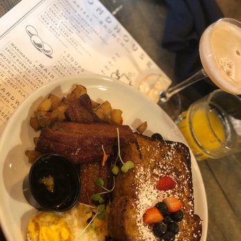 Bondhouse Kitchen - French toast plate with over hard eggs - New American Near Me - Baltimore, Maryland
