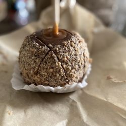 The Apple Basket - Toffee apple: caramel, milk chocolate, and toffee pieces.