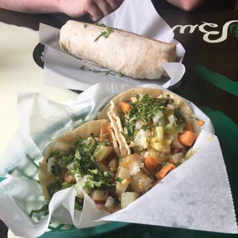 El Burro - Veggie chorizo burrito and potato tacos - Vegan Near Me - Pittsburgh, Pennsylvania
