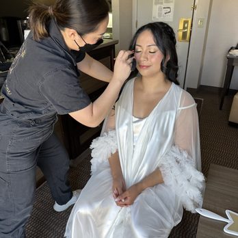 Brides Nest - Stephanie working her magic - Makeup Artists Near Me - Rosemead, California