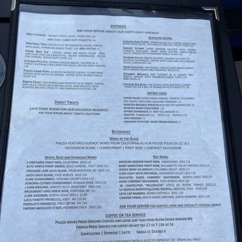 Piazza Bar - Menu - Pizza Near Me - Carson City, Nevada