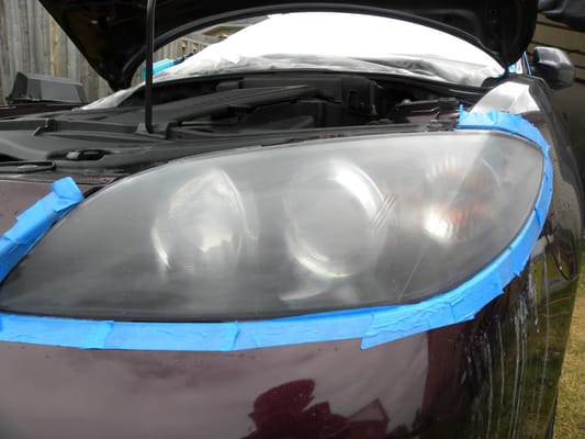 Photo of Ceramic Pro Markham - Markham, ON, CA. Headlight's before. Headlight Restoration Service.