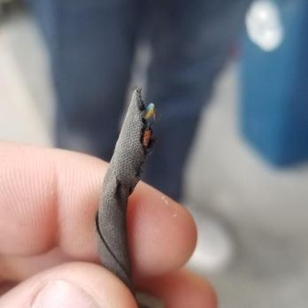 Kerry's Car Care - A sabotaged wire feeding my air compressor. - Auto Repair Near Me - Phoenix, Arizona Kerry's Car Care - A sabotaged wire feeding my air compressor. - Auto Repair Near Me - Phoenix, Arizona