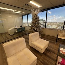 AOB Med Spa - Lobby area. Christmas decorations were cute.