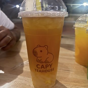 Capy Teahouse - Pineapple refresher with Lychee Jelly - Bubble Tea Near Me - Niles, Illinois Capy Teahouse - Pineapple refresher with Lychee Jelly - Bubble Tea Near Me - Niles, Illinois