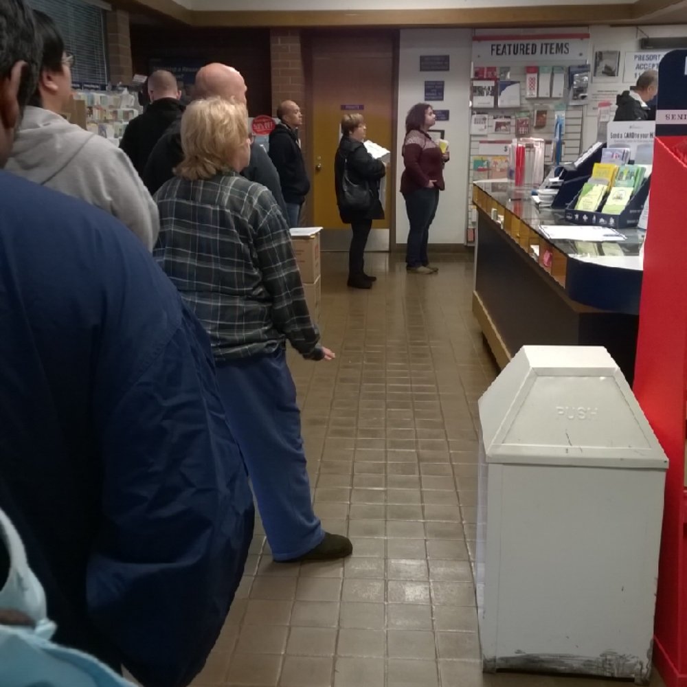 US Post Office - This is the line every time at this post office.  They always have 20 people in line with one or two people working. - Post Offices Near Me - Kirkland, Washington