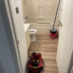 On The Point Construction - bathroom, a new floor can really uplift a space