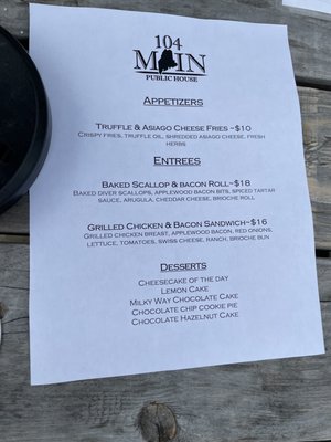 Menu photo 5 104 Main Public House Topsham, ME