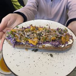 Mistral Café - Open-faced chicken sandwich
