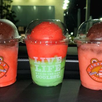 Jeremiah's Italian Ice - Black cherry/cherry, cherry/sour green apple, and black cherry/strawberry lemon. - Desserts Near Me - Bradenton, Florida Jeremiah's Italian Ice - Black cherry/cherry, cherry/sour green apple, and black cherry/strawberry lemon. - Desserts Near Me - Bradenton, Florida