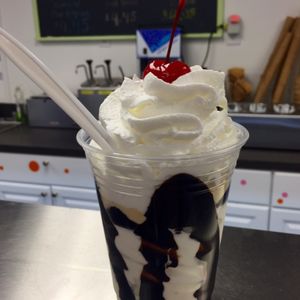 Photo of Yum Yums Ice Cream - Sea Isle City, NJ, United States. Vanilla soft served sundae with malt