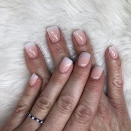 "Ombré pink and nude -acrylic on real nails"- new way of doing pink and whit/French. Love them!!! "Ombré pink and nude -acrylic on real nails"- new way of doing pink and whit/French. Love them!!!