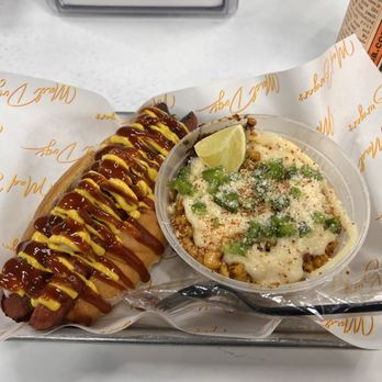 Mad Dogs - American Hot Dog Meal Deal Elote Cup - Hot Dogs Near Me - Houston, Texas Mad Dogs - American Hot Dog Meal Deal Elote Cup - Hot Dogs Near Me - Houston, Texas