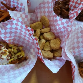 Wing Fiesta - Tony's fries, Sweet Potato Fries, Chicken Nuggets, and boneless wings with sauces - Chicken Wings Near Me - Hayward, California