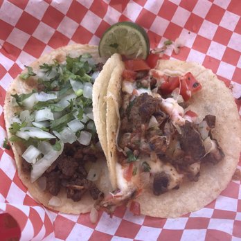 Taco Amigo - "Normal" taco (left) & "Taco Alambre" (Right) - Tacos Near Me - Zephyrhills, Florida Taco Amigo - "Normal" taco (left) & "Taco Alambre" (Right) - Tacos Near Me - Zephyrhills, Florida