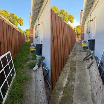 Bravo's Landscaping Services - Two photos side by side. Left side is walkway overgrown. Right side is same walkway after clean up. - Tree Services Near Me Bravo's Landscaping Services - Two photos side by side. Left side is walkway overgrown. Right side is same walkway after clean up. - Tree Services Near Me