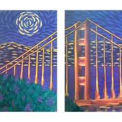 Merlot 2 Masterpiece - Couples Night anyone?   Each person works on one 16x20 canvas and when you put them together you get one large 32x20 masterpiece!