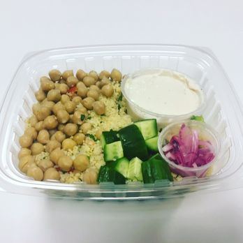 Pure Kitchen Organic Vegan - Chickpea Couscous Salad w/ garlic tahini dressing - so good! - Vegan Near Me - Tampa, Florida