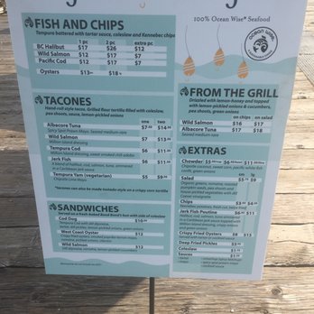 Red Fish Blue Fish - Menu. - Fish & Chips Near Me - Victoria, British Columbia