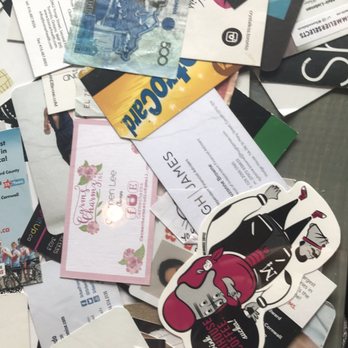 De Mello Coffee - The table at the front is decorated with business cards! Love the trail of all the types of people. - Coffee & Tea Near Me - Toronto, Ontario