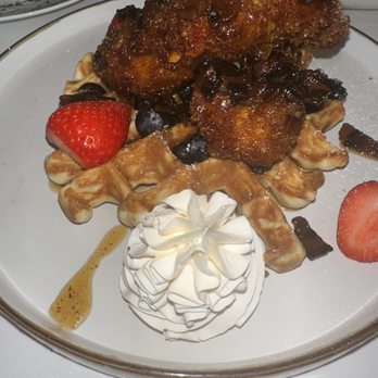 The Bloom Lounge - Crispy Chicken And Bacon Waffles - Breakfast & Brunch Near Me - Plano, Texas