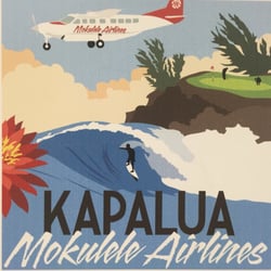 Kapalua West Maui Airport - JHM - Art Deco poster for Kapalua