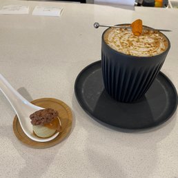 "What Winter Forgot" for coffee and "Crenn: Caramel Apple Bomb" on the spoon!