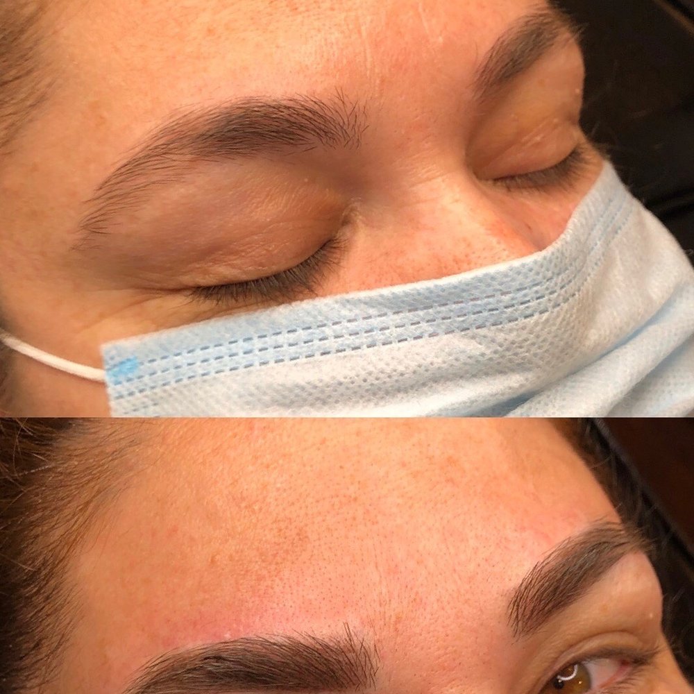 Brows By Isabel - Combo brows - before snd after - Permanent Makeup Near Me - Sherman Oaks, California