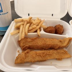 Captain D's - Fish and chips with hush puppies