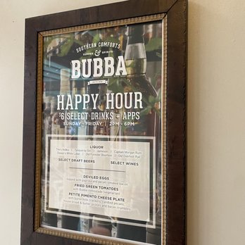 Bubba - Happy hour menu details - Southern Near Me - Des Moines, Iowa