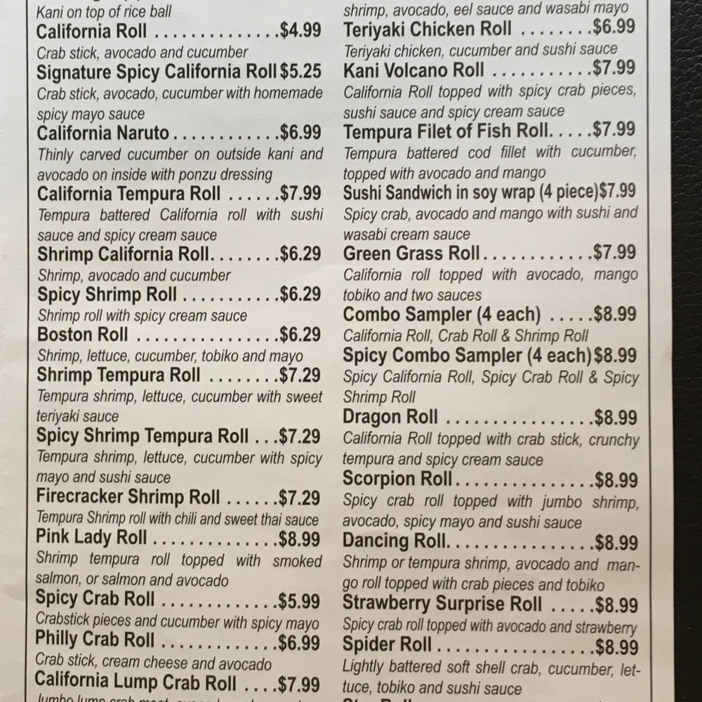 Sushi Express - Menu 1 - Sushi Bars Near Me - Camp Hill, Pennsylvania Sushi Express - Menu 1 - Sushi Bars Near Me - Camp Hill, Pennsylvania
